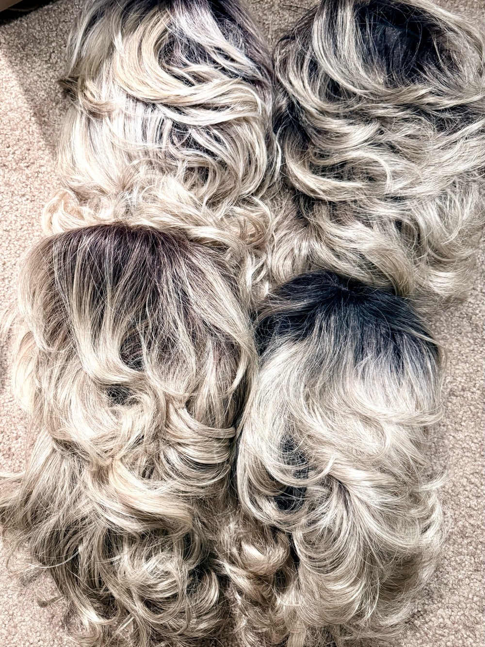 Lot of 4 Blended Ash Blonde Layered Women's Wig - Neutral Roots